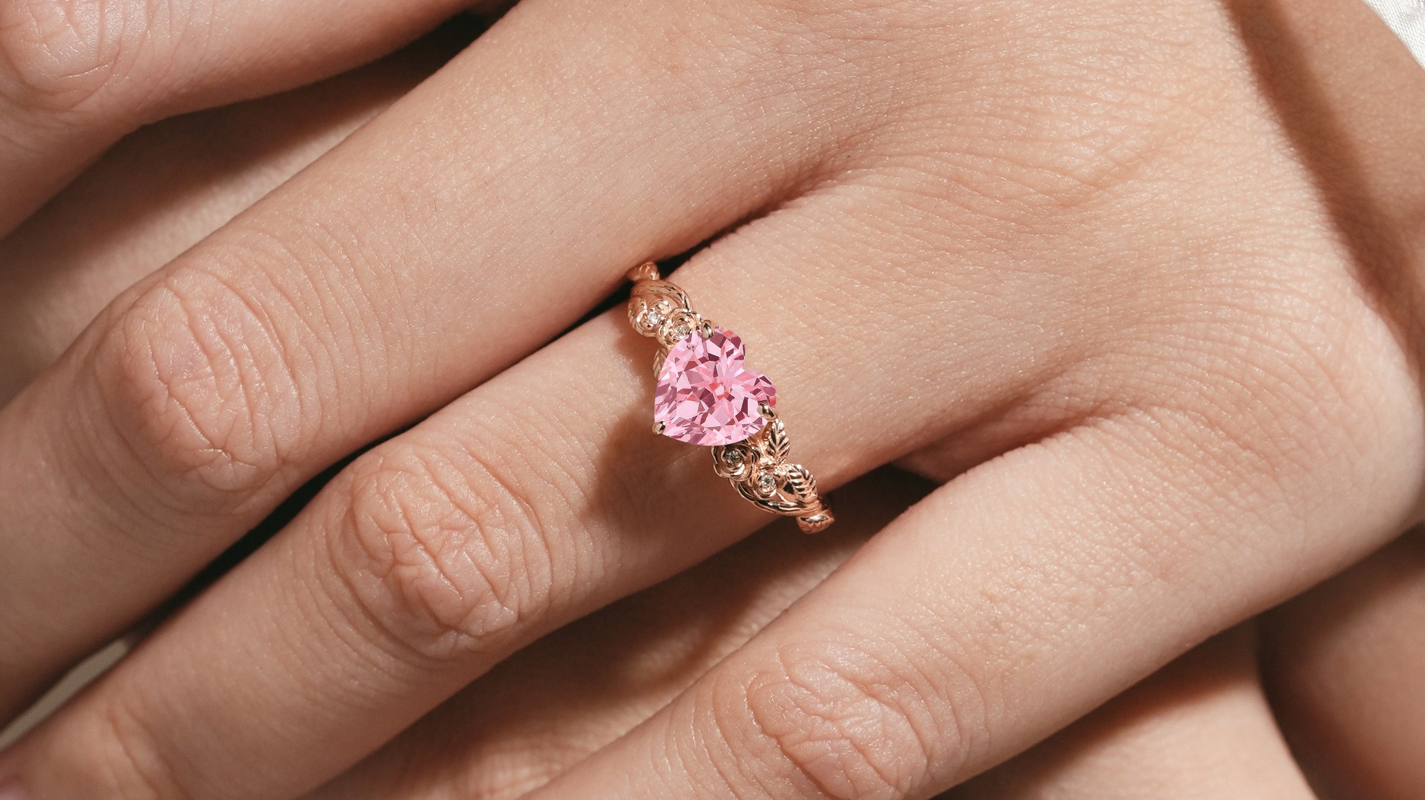 Padparadscha Sapphire Engagement Ring