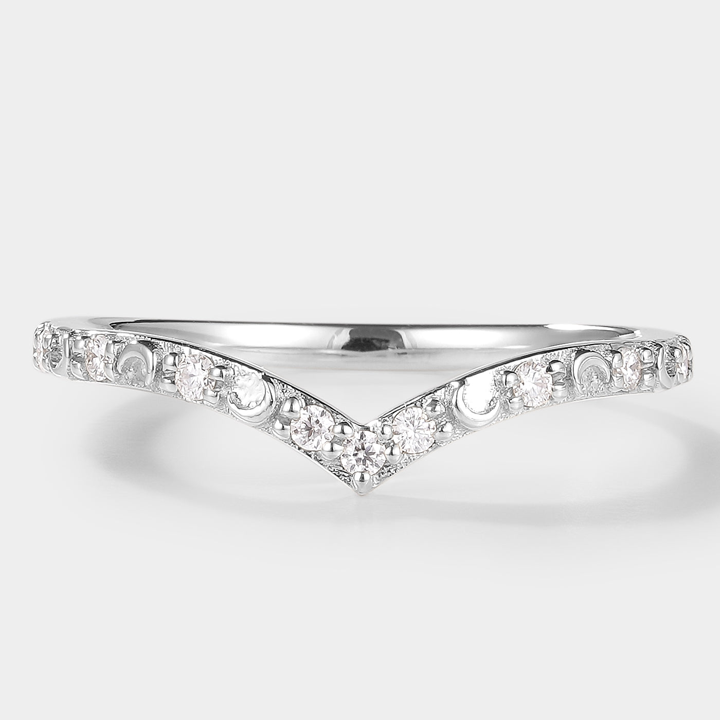 Golden Moonlight Moissanite Stacking Band - Luna - Lahela Jewelry