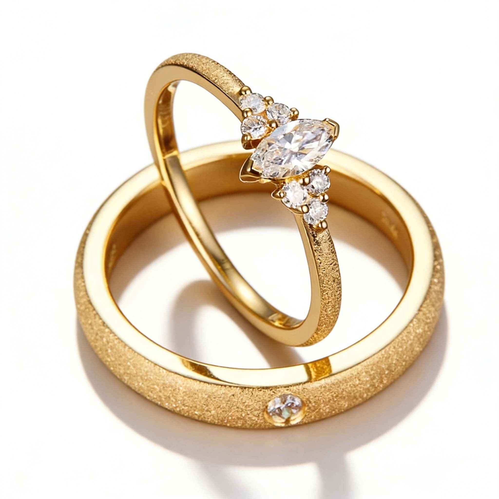 0.30ct Lab Grown Diamond Engagement Ring With Men's Band