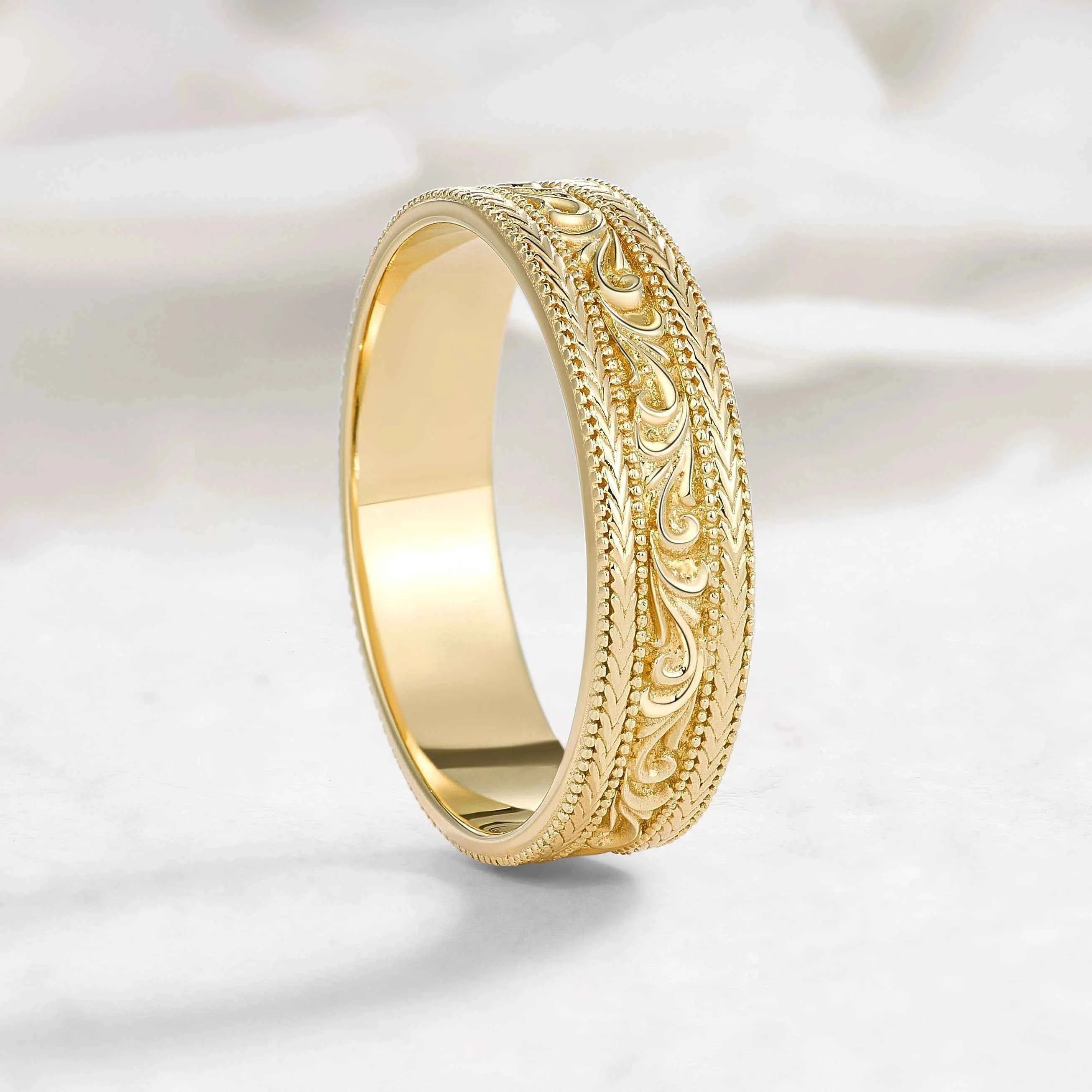 Musical Note Emerald Men’s Ring – Melody Ring