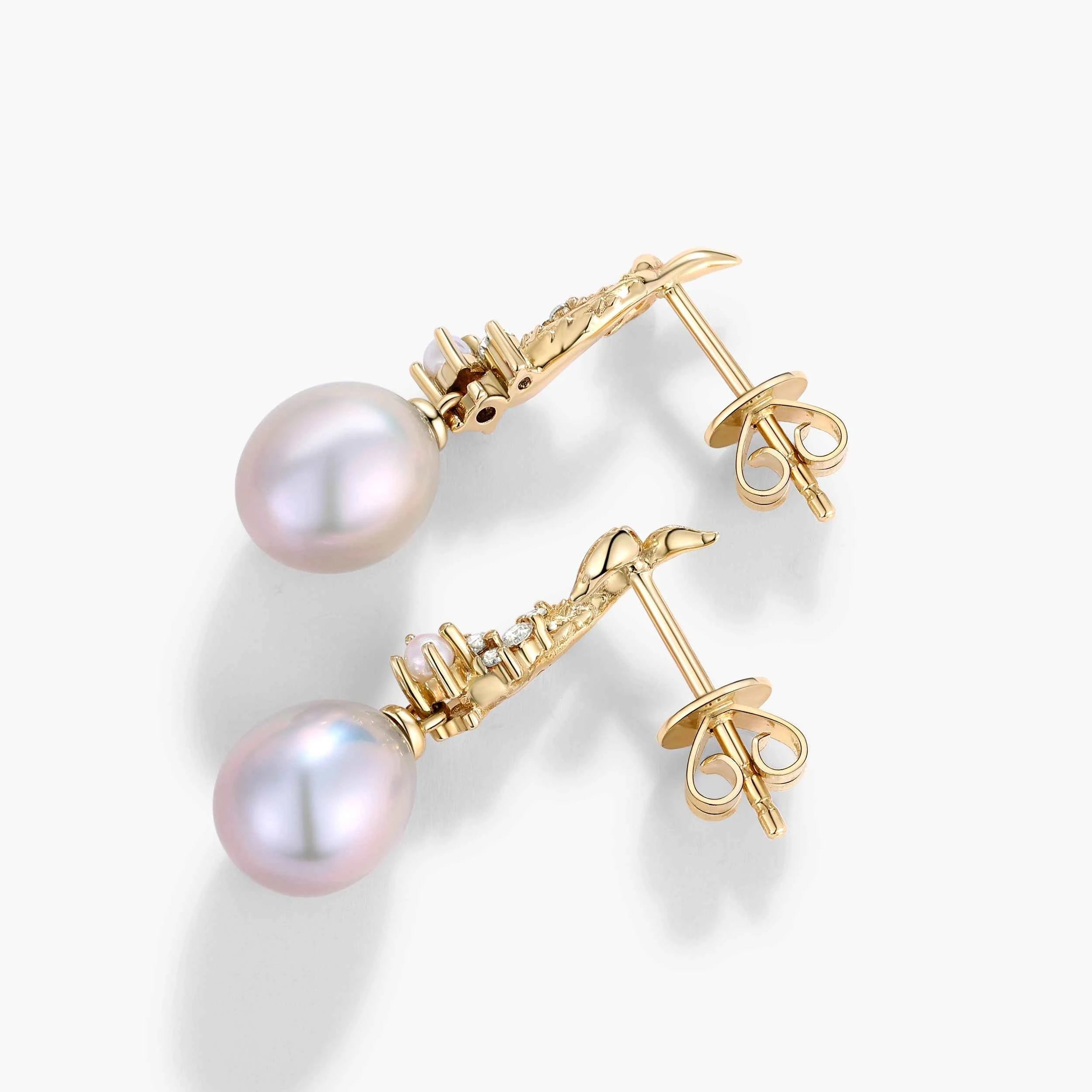 Ocean-Inspired Mermaid’s Pearl Drop Earrings