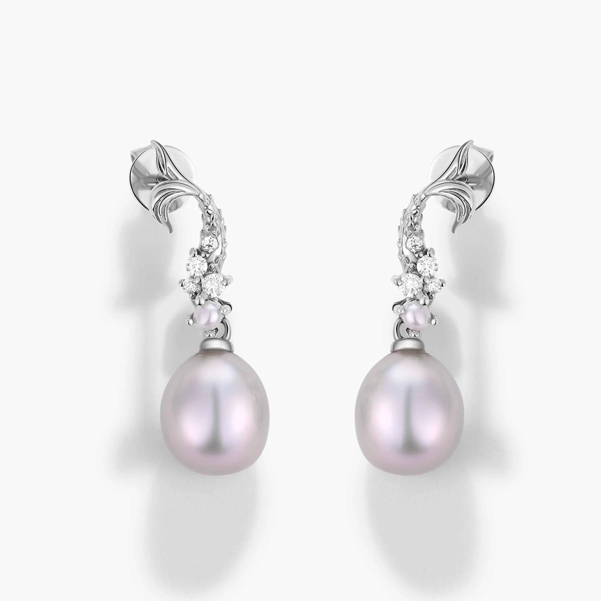Ocean-Inspired Mermaid’s Pearl Drop Earrings