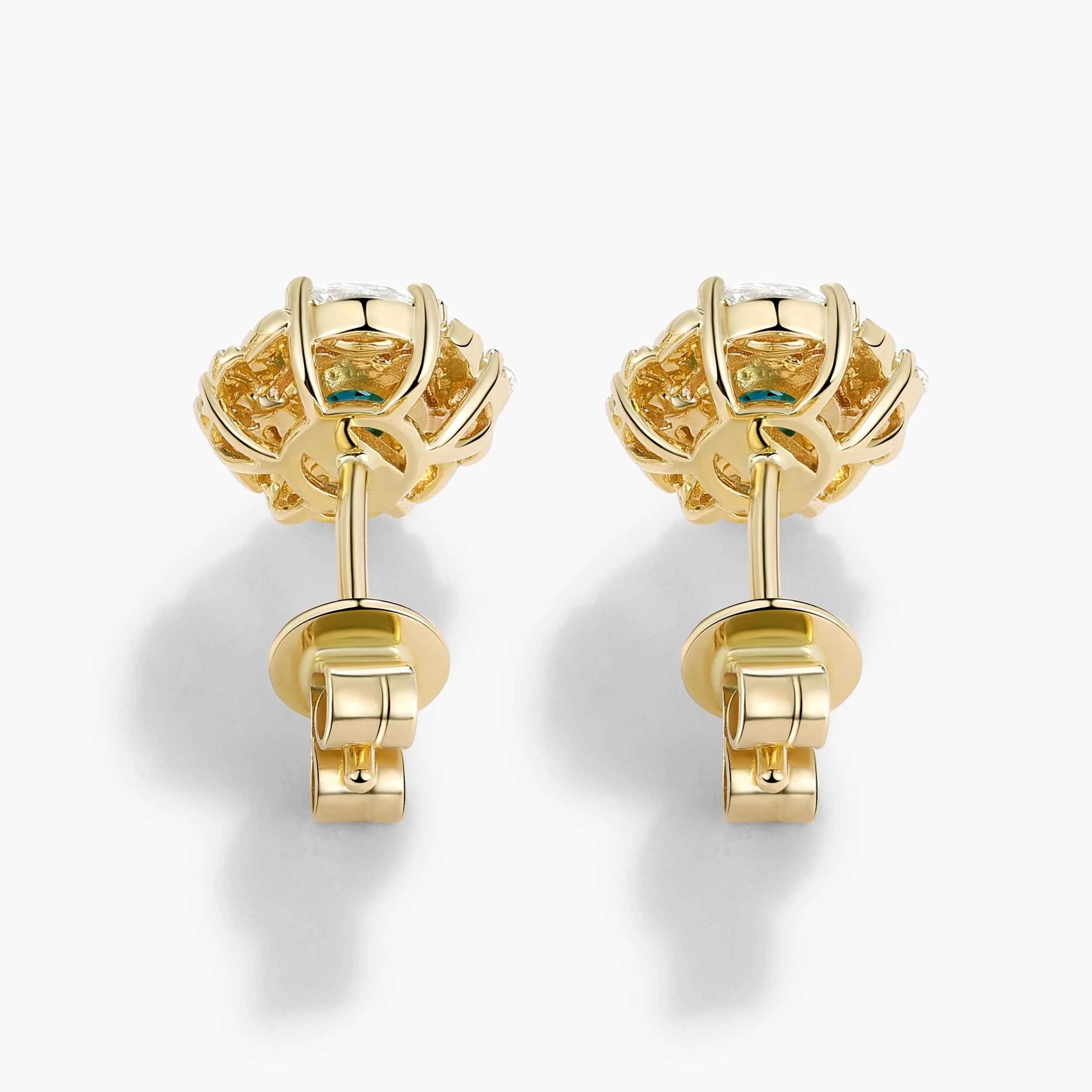Nature-inspired Leaf Custom Green Sapphire Earring