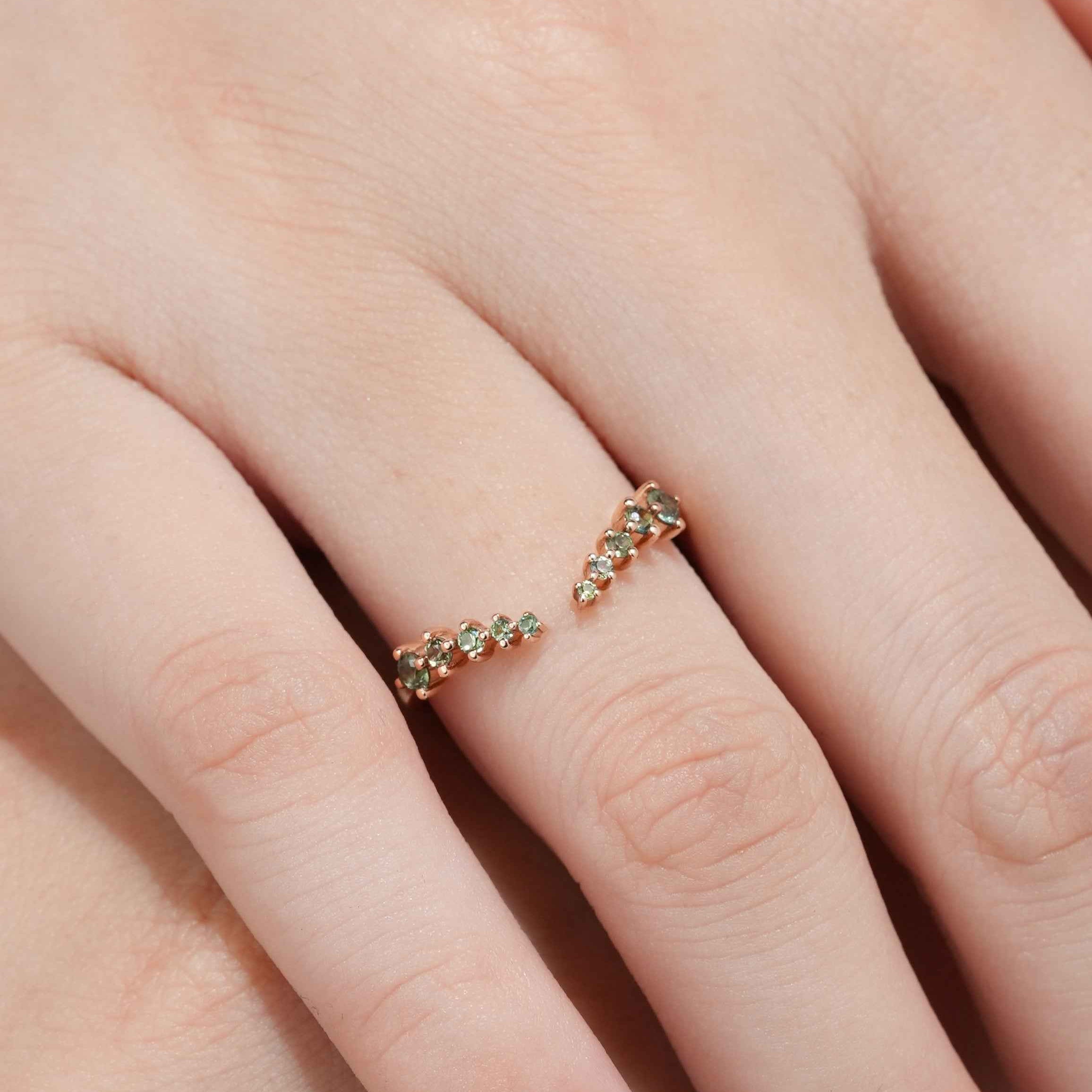 Best Seller Lab Grown Sapphire Ring Open Wedding Band