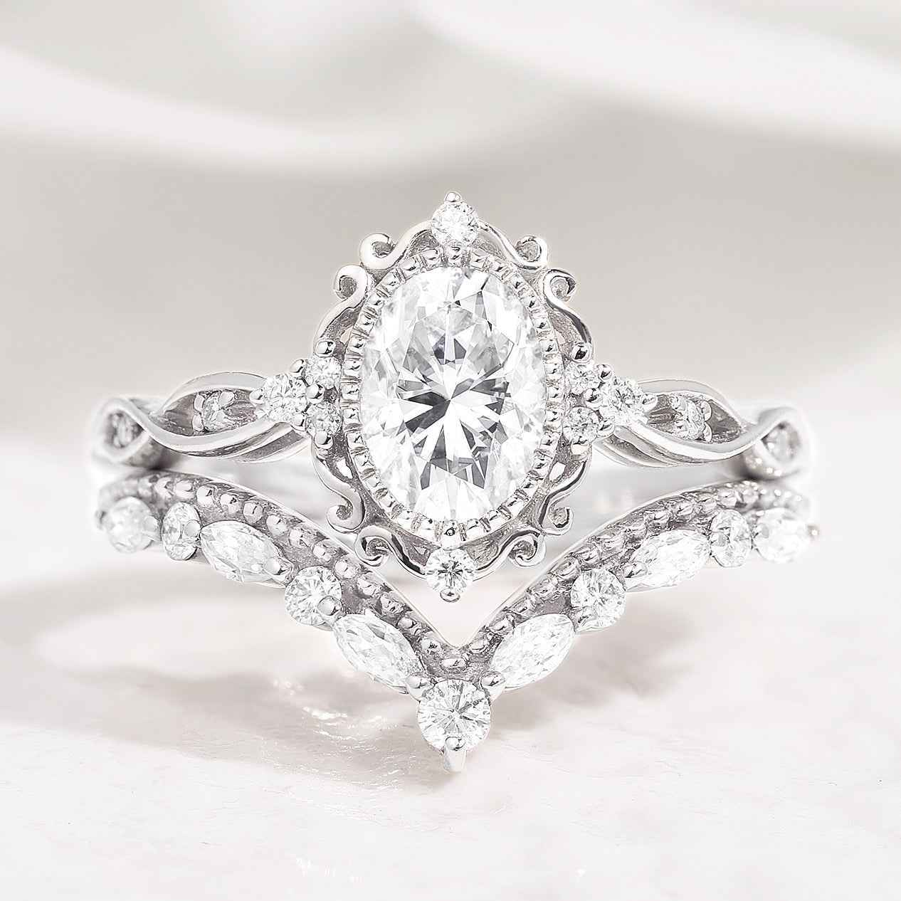 Moissanite Stacking Wedding Band One Piece