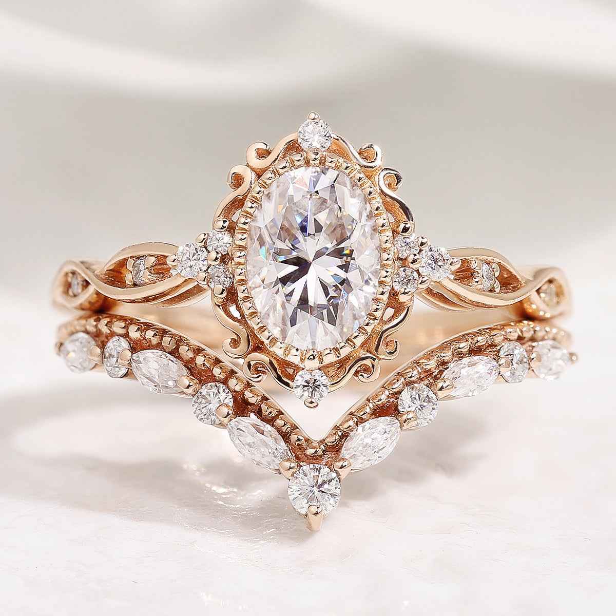 Moissanite Stacking Wedding Band One Piece