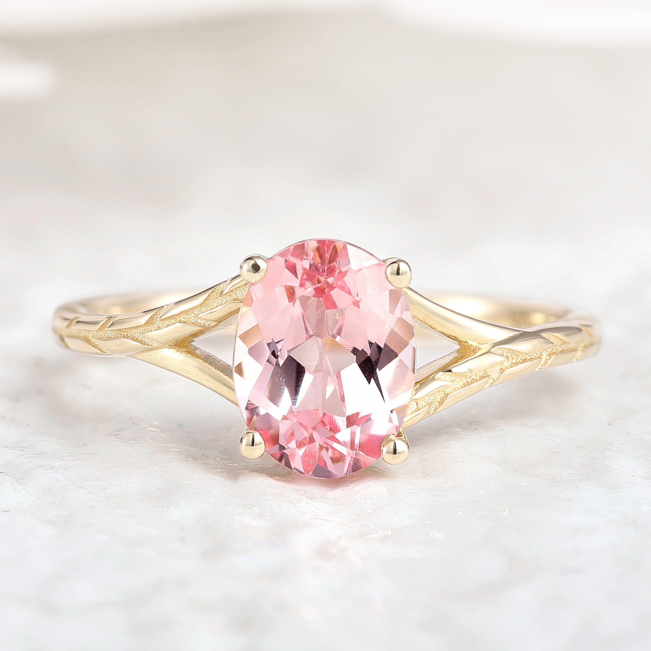 Blush fashion sapphire engagement rings