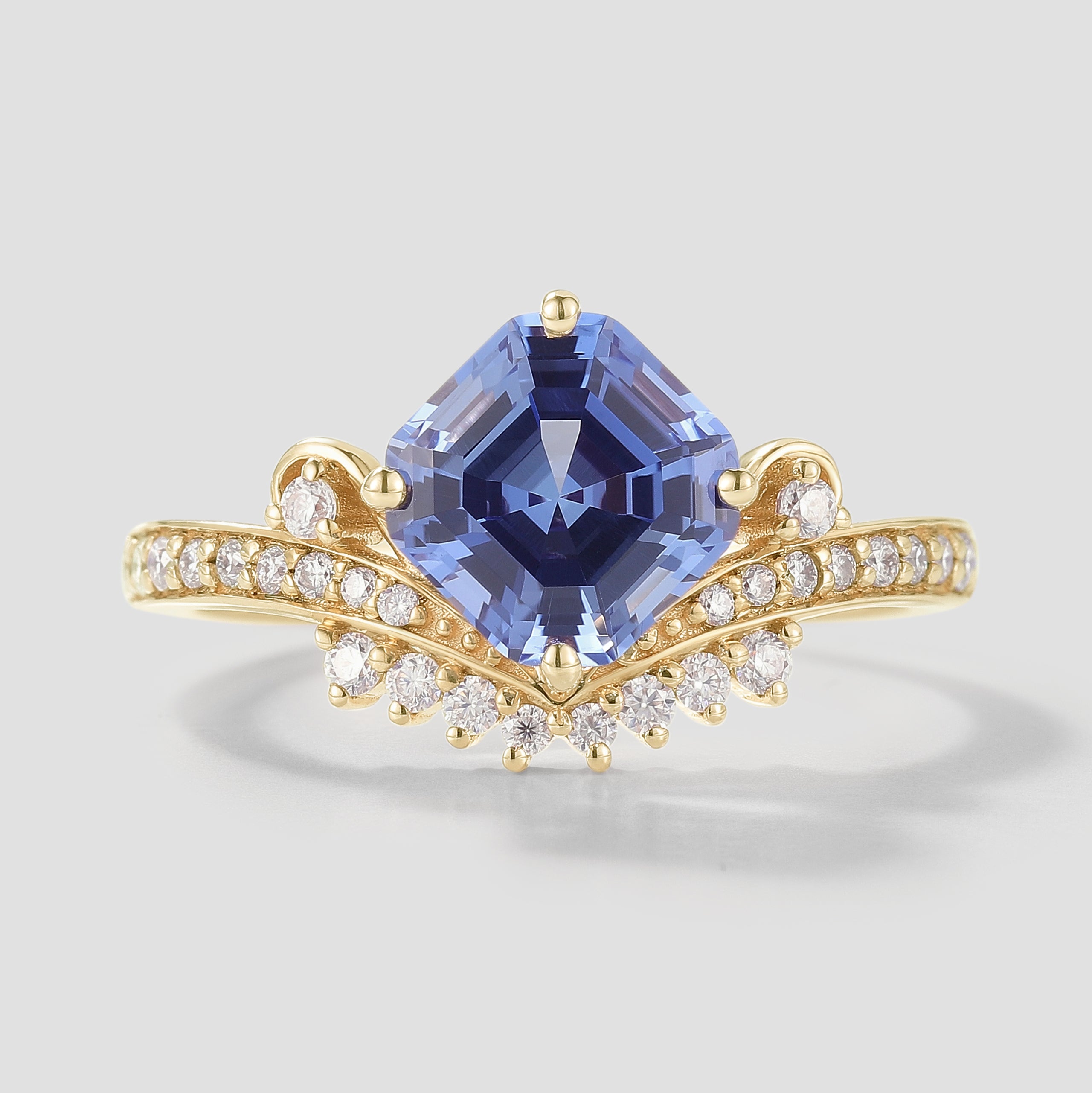 Nature-inspired Cornflower Sapphire Engagement Ring