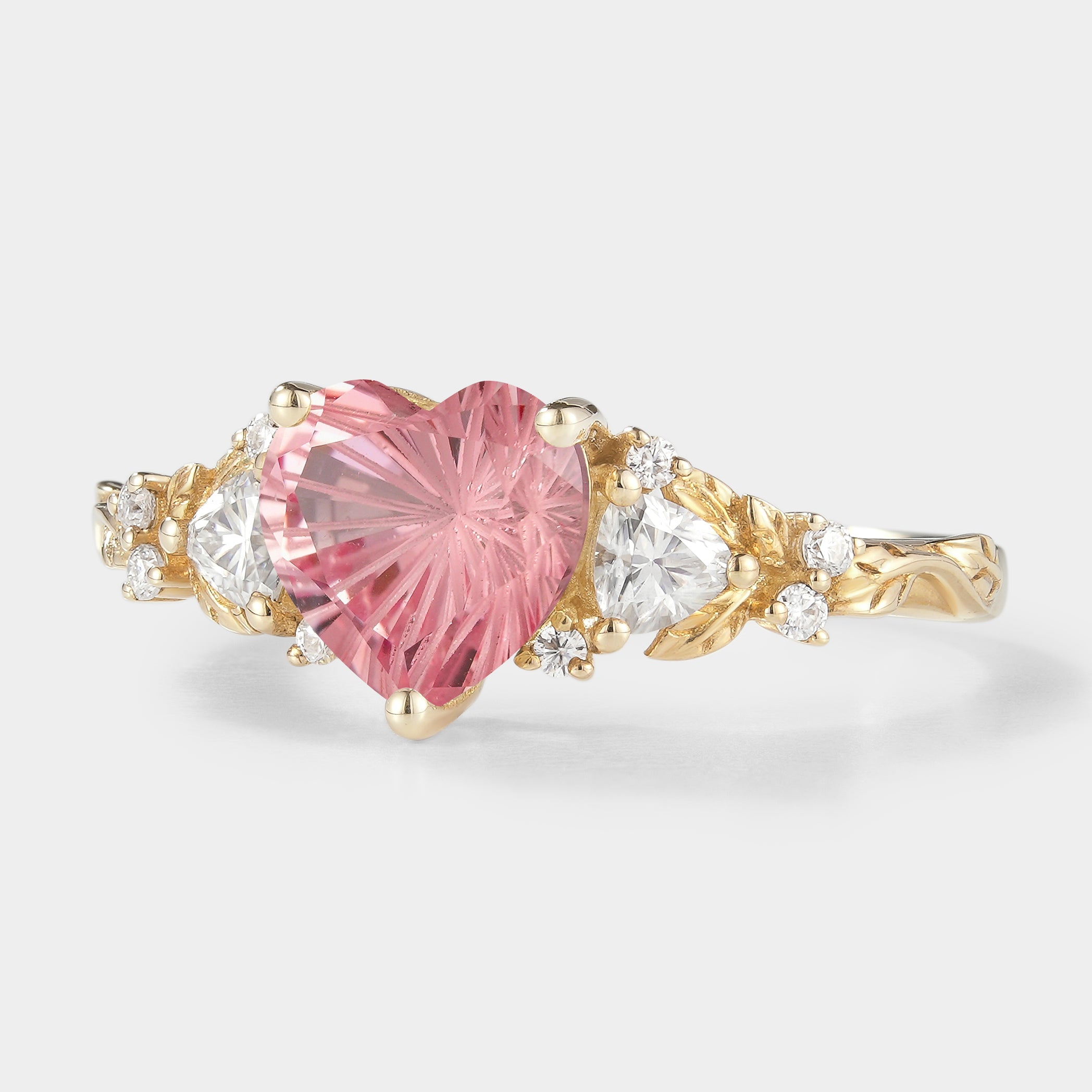 Lahela Jewelry Heart-Cut Padparadscha Engagement Ring
