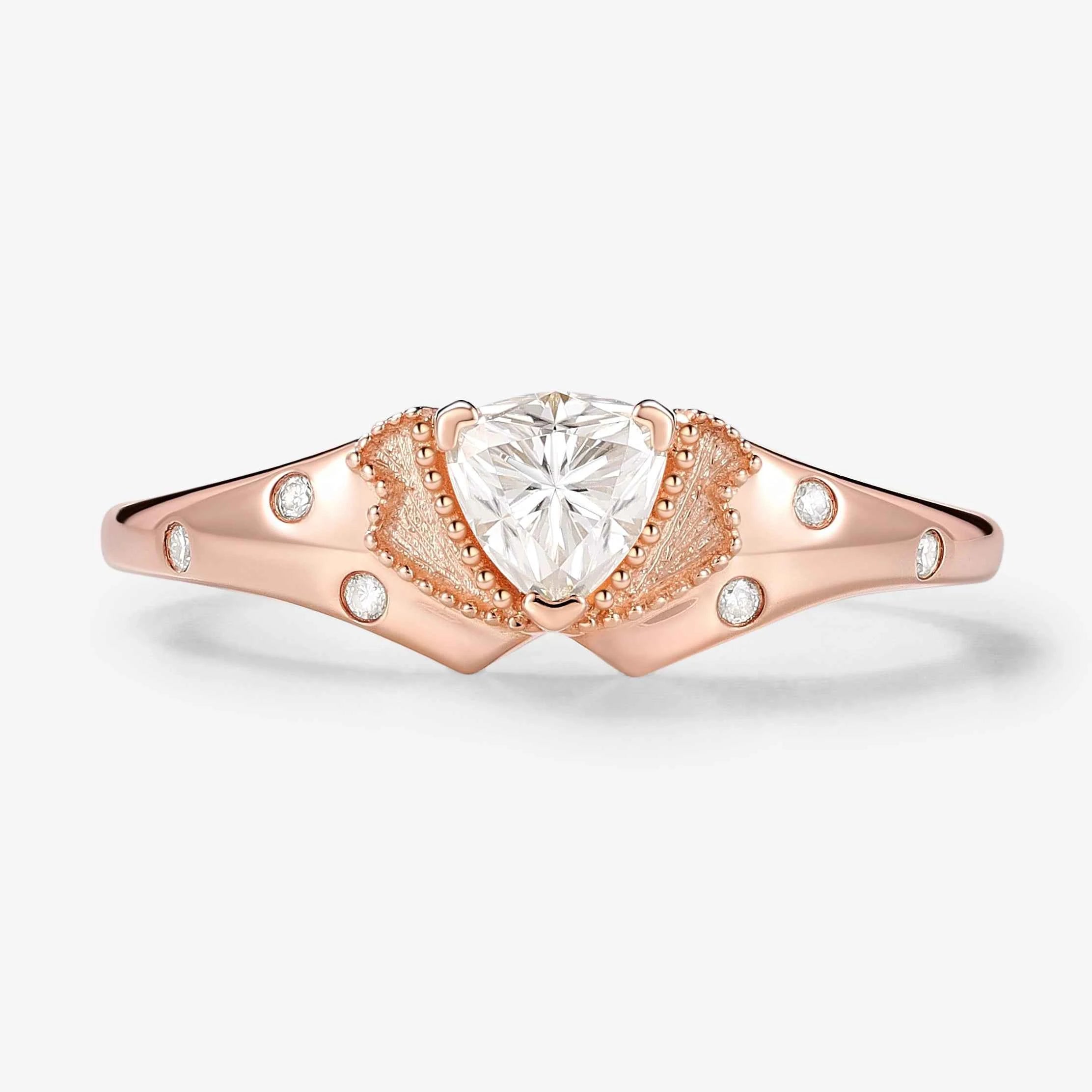 Classic Lapel-Inspired Trillion cut Cut Moissanite Wedding Band for the Groom