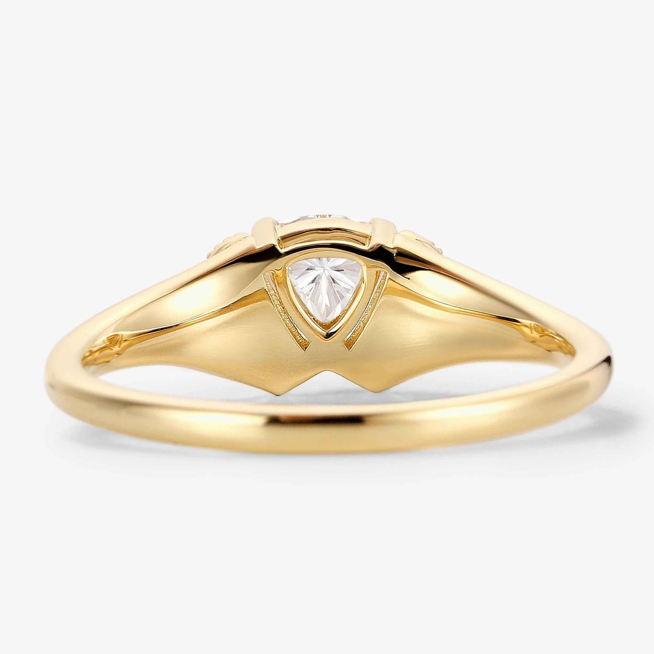 Classic Lapel-Inspired Trillion cut Cut Moissanite Wedding Band for the Groom