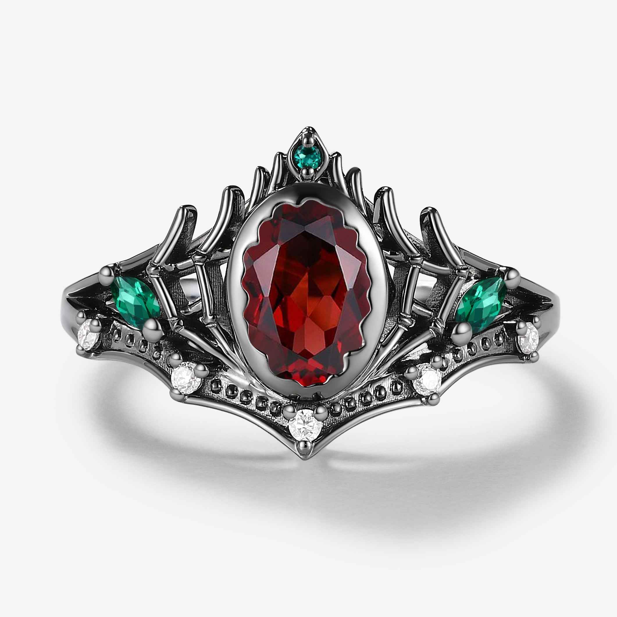 Spider Leg Inspired Oval Cut Ruby Engagement Ring