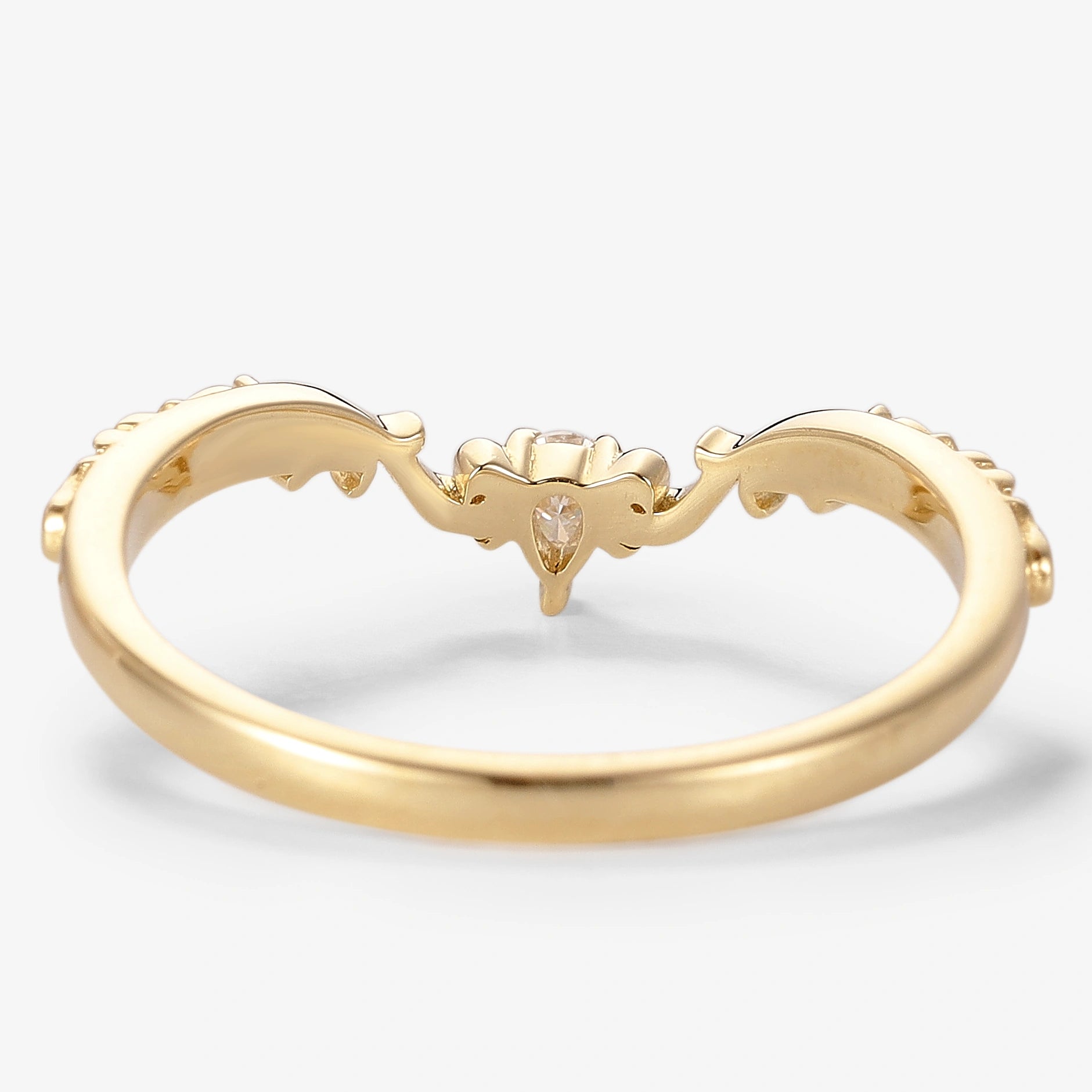 Vintage Milgrain Moissanite Stackable Wedding Band - Lahela Jewelry