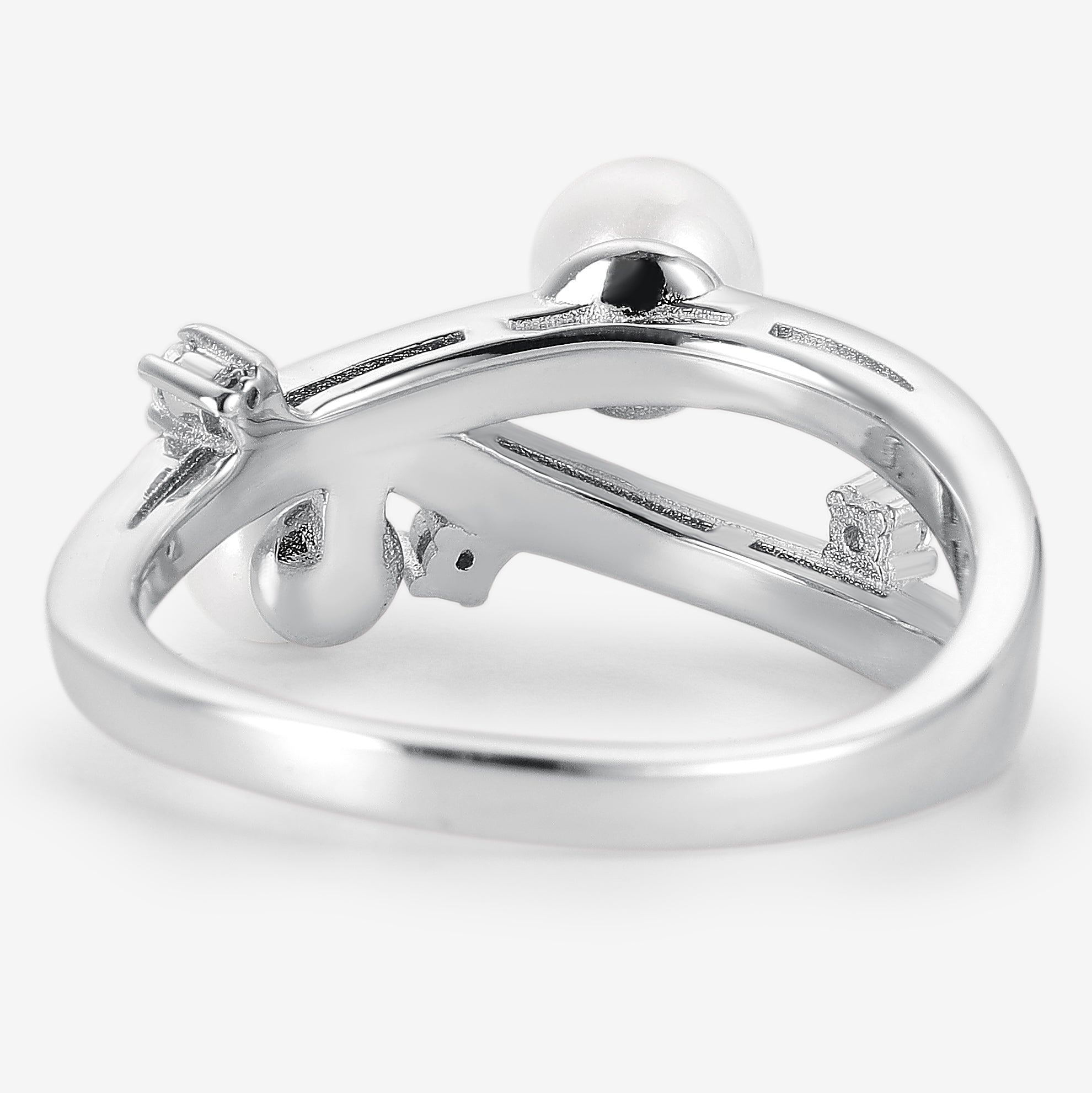 Unique Pearl Engagement Ring with Moissanite and Celestial Design