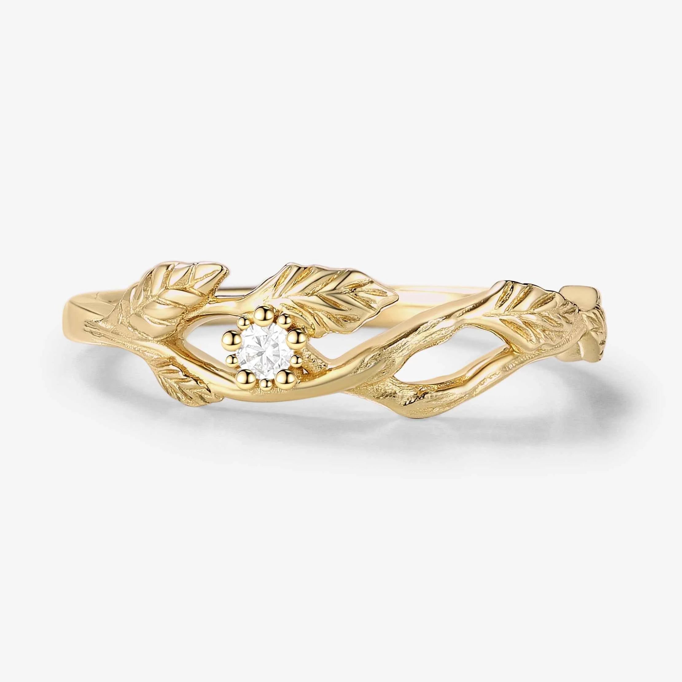 Leaf Wrap Straight Wedding Band