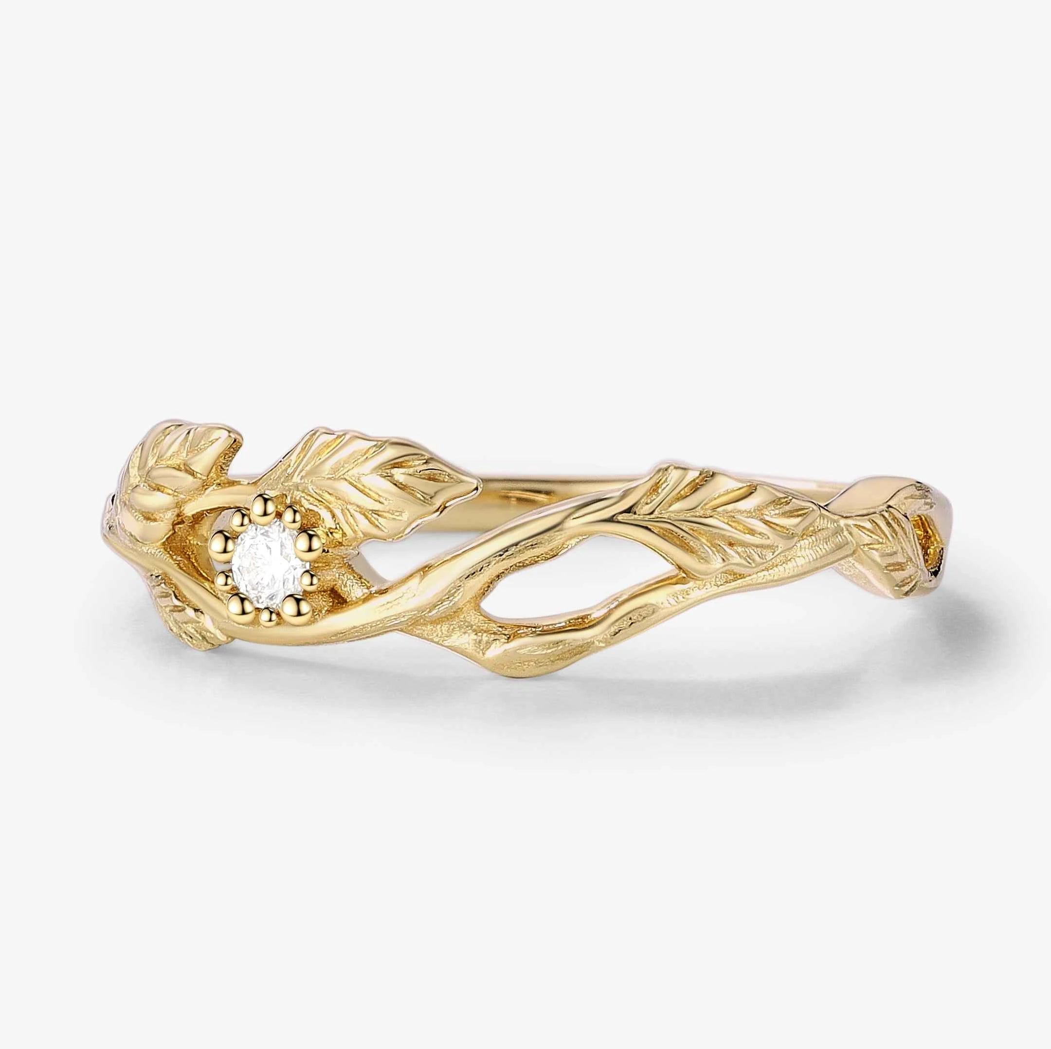 Leaf Wrap Straight Wedding Band