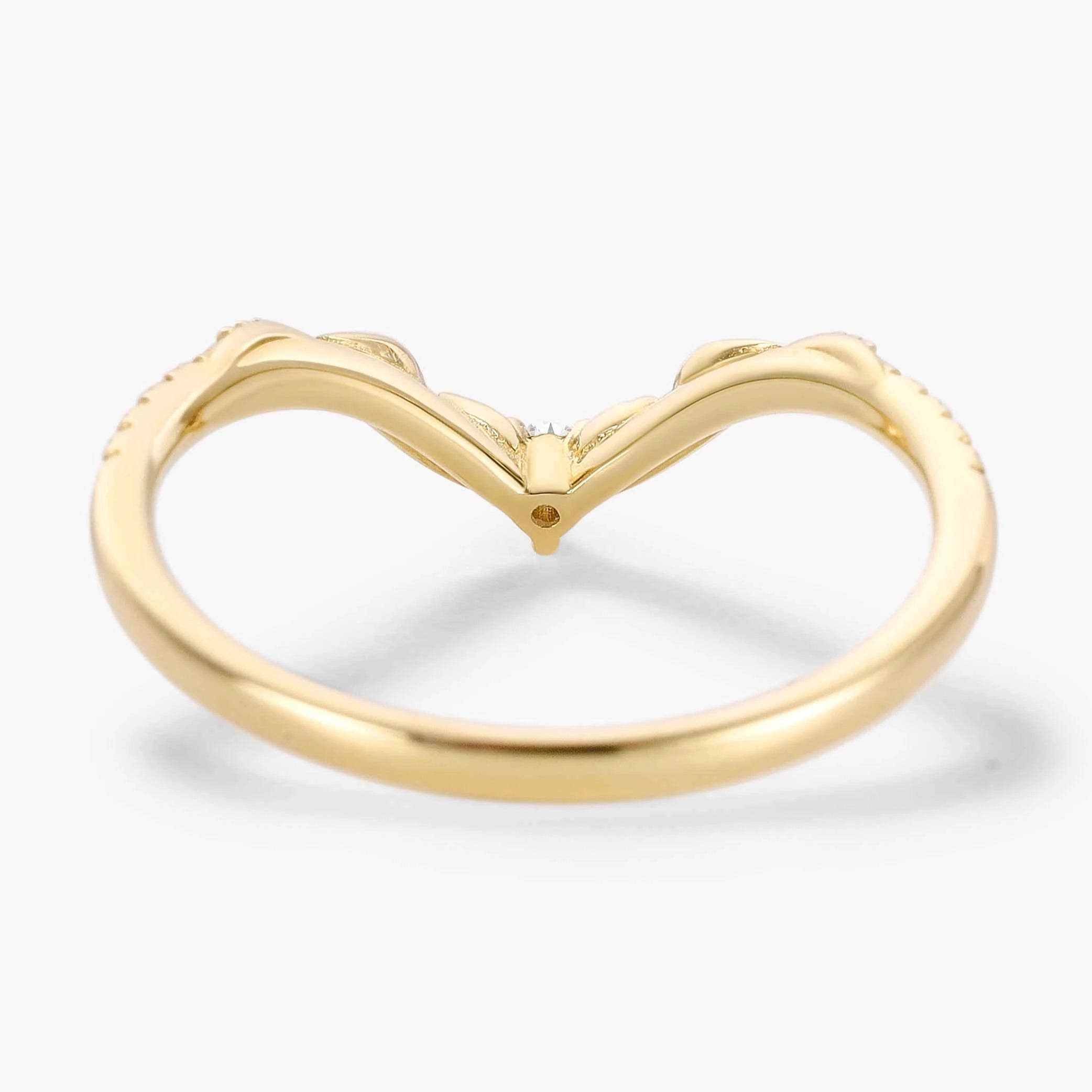 Vintage Nature Inspired Lab Diamond Curved Wedding Band - Vivienne For Jake
