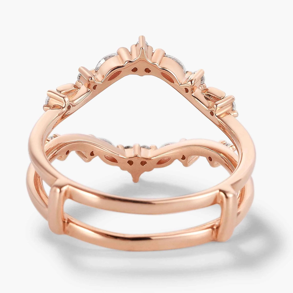 Nature-inspired Leaf Moissanite Enhancer Wedding Band