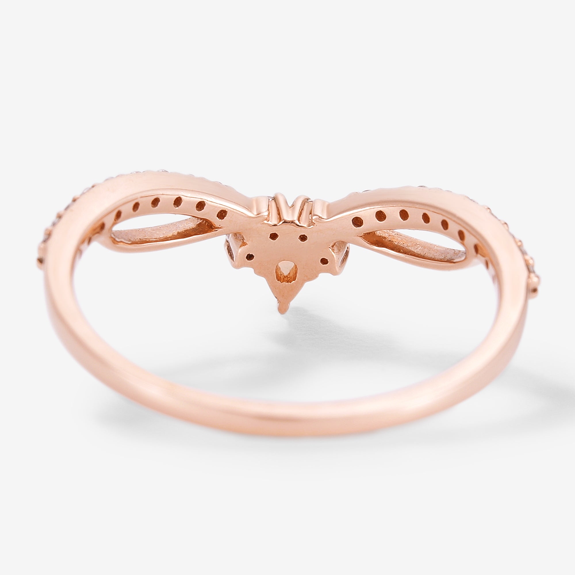 Rose gold wedding band, vintage engagement ring design, with moissanite accents, bridal set, stacking ring.