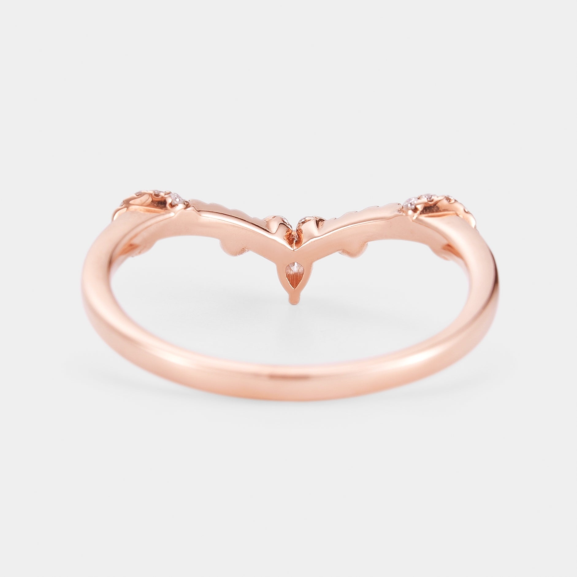 Rose gold moissanite wedding band, vintage design, bridal ring, bridal set.