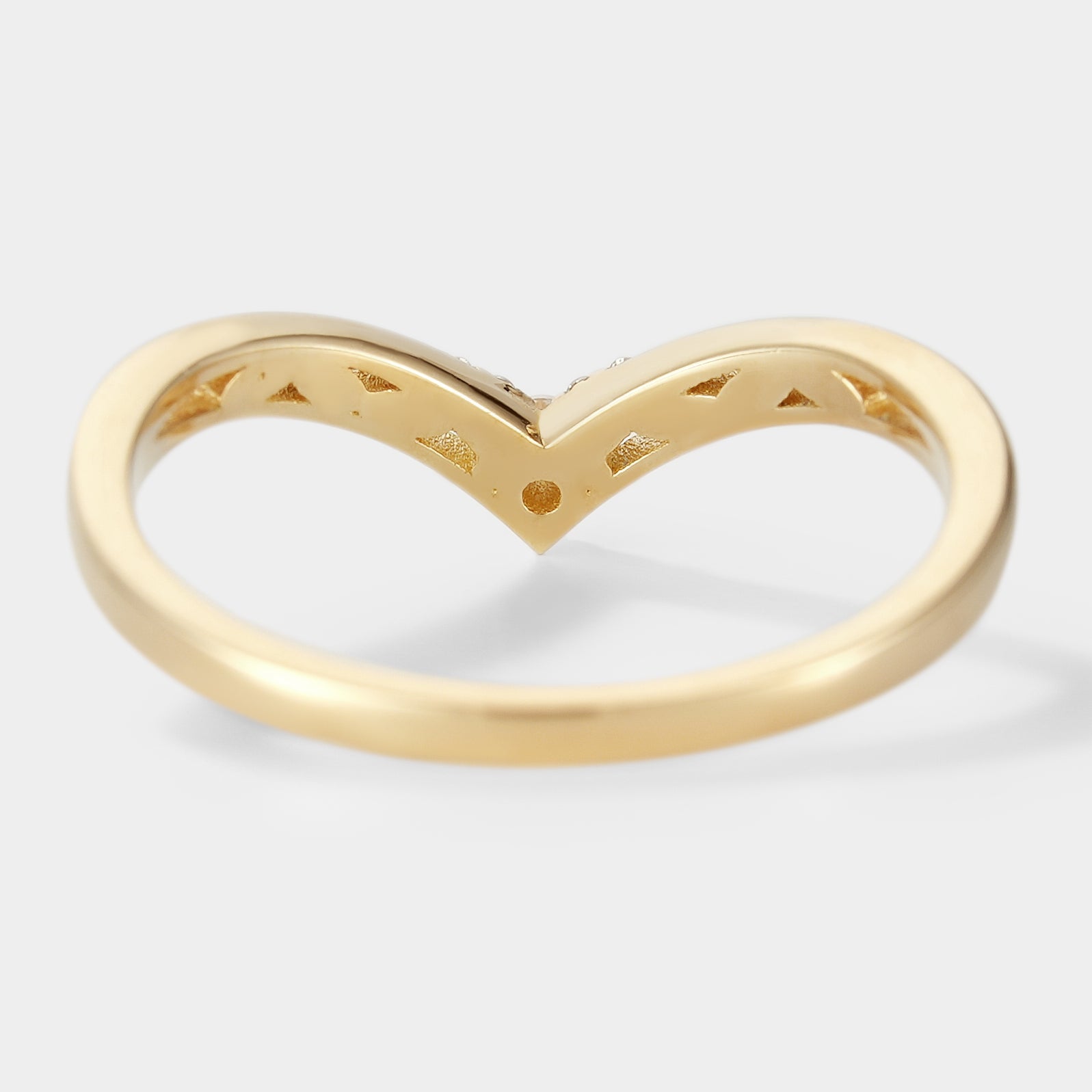 Chevron wedding band in solid gold with moissanite, wheat inspired design, bridal set, vintage rings