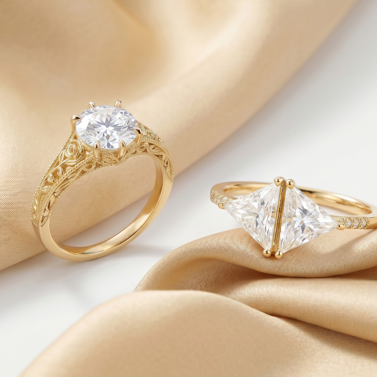Triangle Rings vs Round Rings: Which One Should You Choose? – Lahela ...