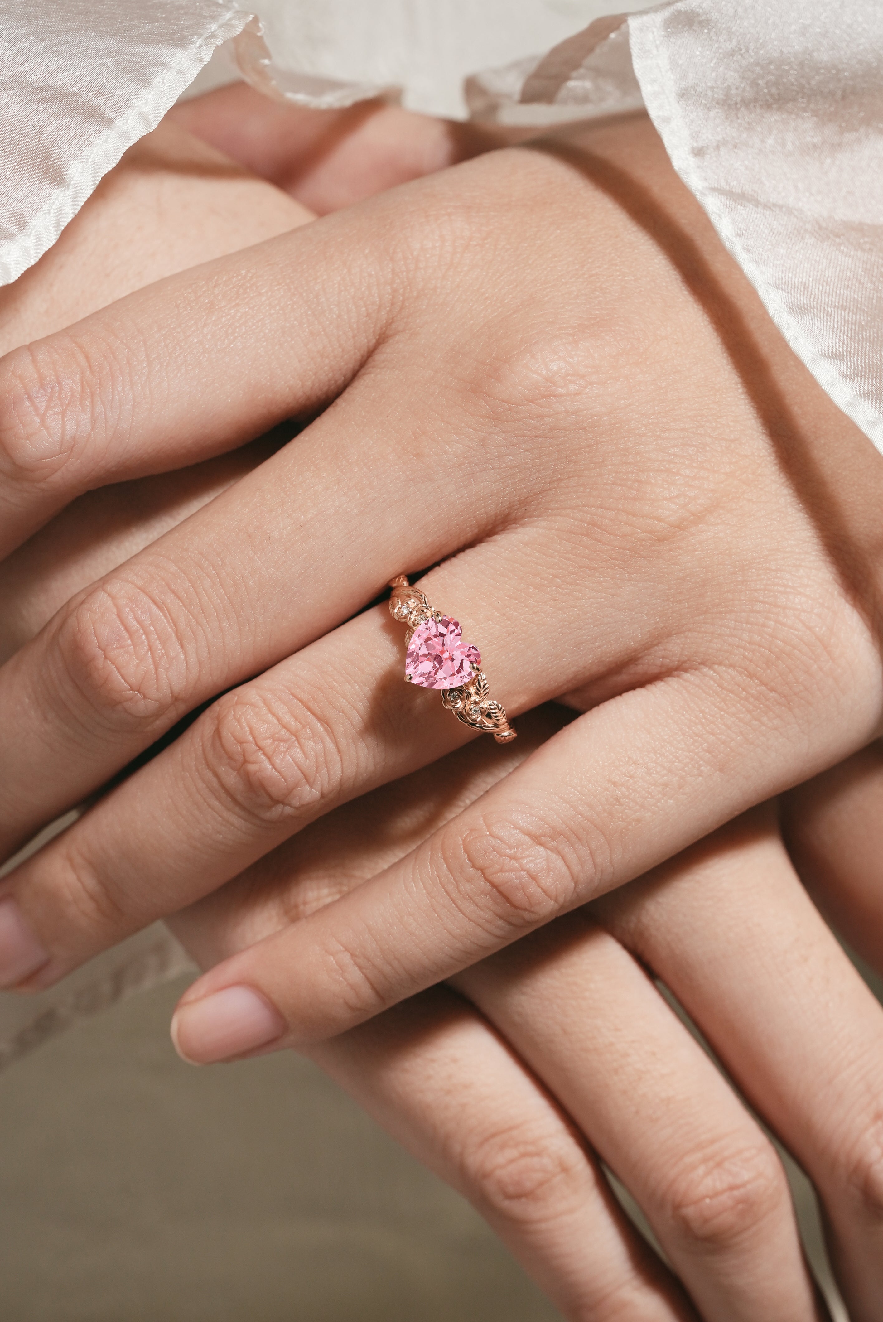  Padparadscha Sapphire Engagement Ring