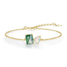 Double Stone Moss Agate & Opal Bracelet