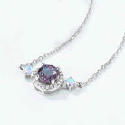 Halo Design Round Cut Alexandrite Necklace