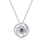 Rose-Inspired Round Cut Alexandrite Necklace