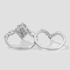 Vintage black rutilated quartz engagement ring set