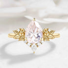 Nature-Inspired Floral Pear Cut Moissanite Engagement Ring