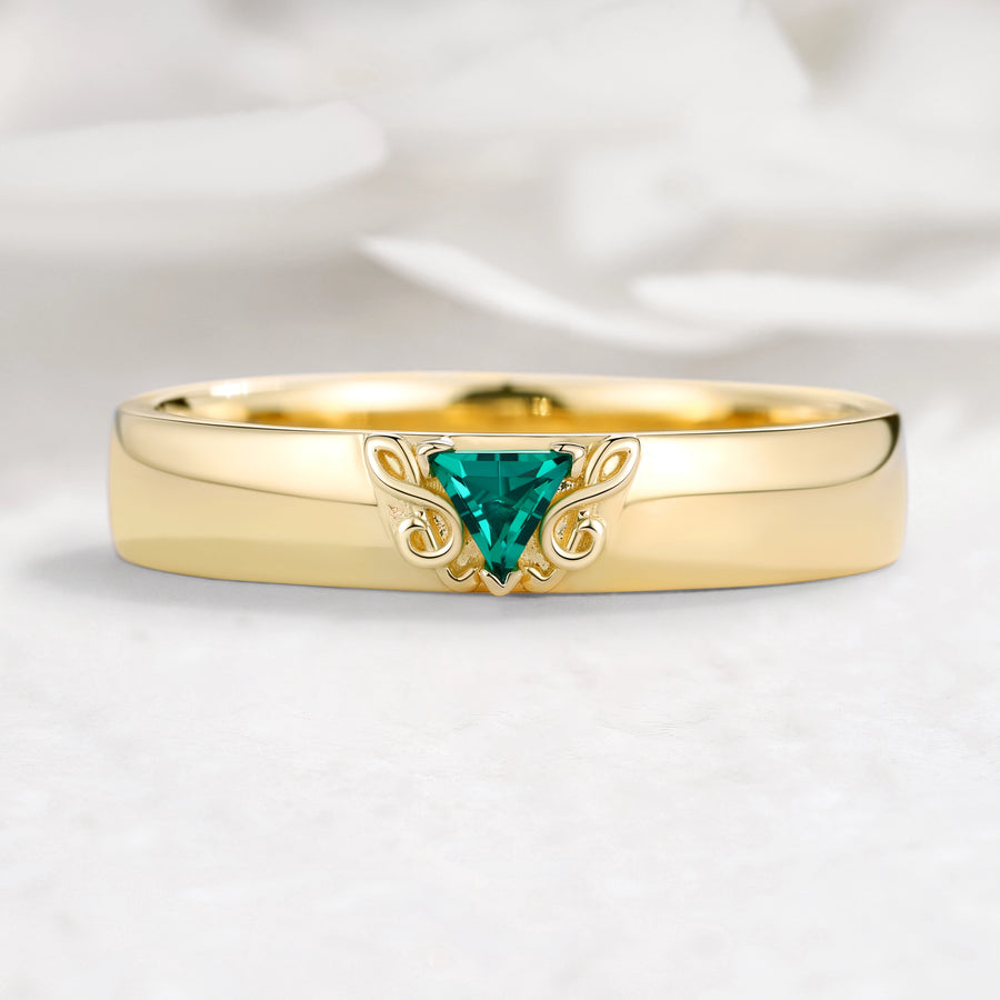 Musical Note Emerald Men’s Ring – Melody Ring