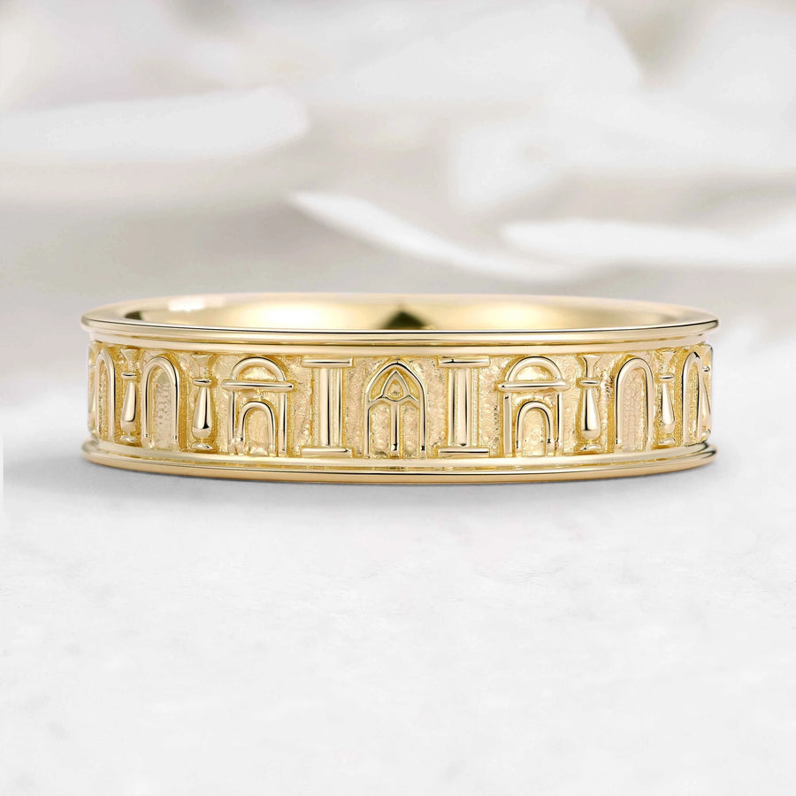 Gothic Cathedral Inspired Men's Wedding Band