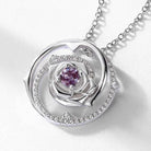 Rose-Inspired Round Cut Alexandrite Necklace
