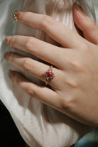 Rose Gold Leaf Inspired Ruby Engagement Ring