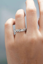 Art Deco Moissanite Leaf Floral Ring Leaf Vine Wedding Ring