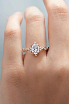 Vintage Oval Shaped Moissanite Engagement Ring Moissanite Cluster