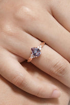 Nature Inspired Leafy Pear Cut Alexandrite Engagement Ring