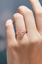Nature Inspired Flora Engagement Ring Oval Cut Pink Sapphire Ring