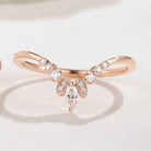 Moissanite Cluster Curved Wedding Band