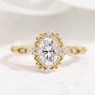 1.5ct Vintage Oval Cut Moissanite Braided Stack Wedding Ring