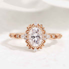 1.5ct Vintage Oval Cut Moissanite Braided Stack Wedding Ring