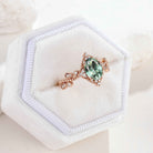 Unique Oval Cut Lab Green Sapphire Engagement Ring