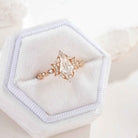 Coffin Cut Moissanite Engagement Ring Unique Moon Design Promise Wedding Ring
