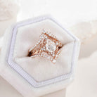 Nature Inspired Leaf Pear Cut Engagement Ring Set 3pcs