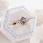 Unique Design Moissanite Wedding Ring Pear Shaped Alexandrite Engagement Ring