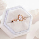 Signature Vintage Oval Shaped Moissanite Engagement Ring Set 2pcs
