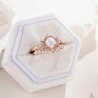 Unique Round Moissanite Engagement Ring Set With 2 Moons Open Wedding Band