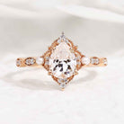Vintage Pearl and Moissanite Cluster Wedding Band Anniversary Promise Ring
